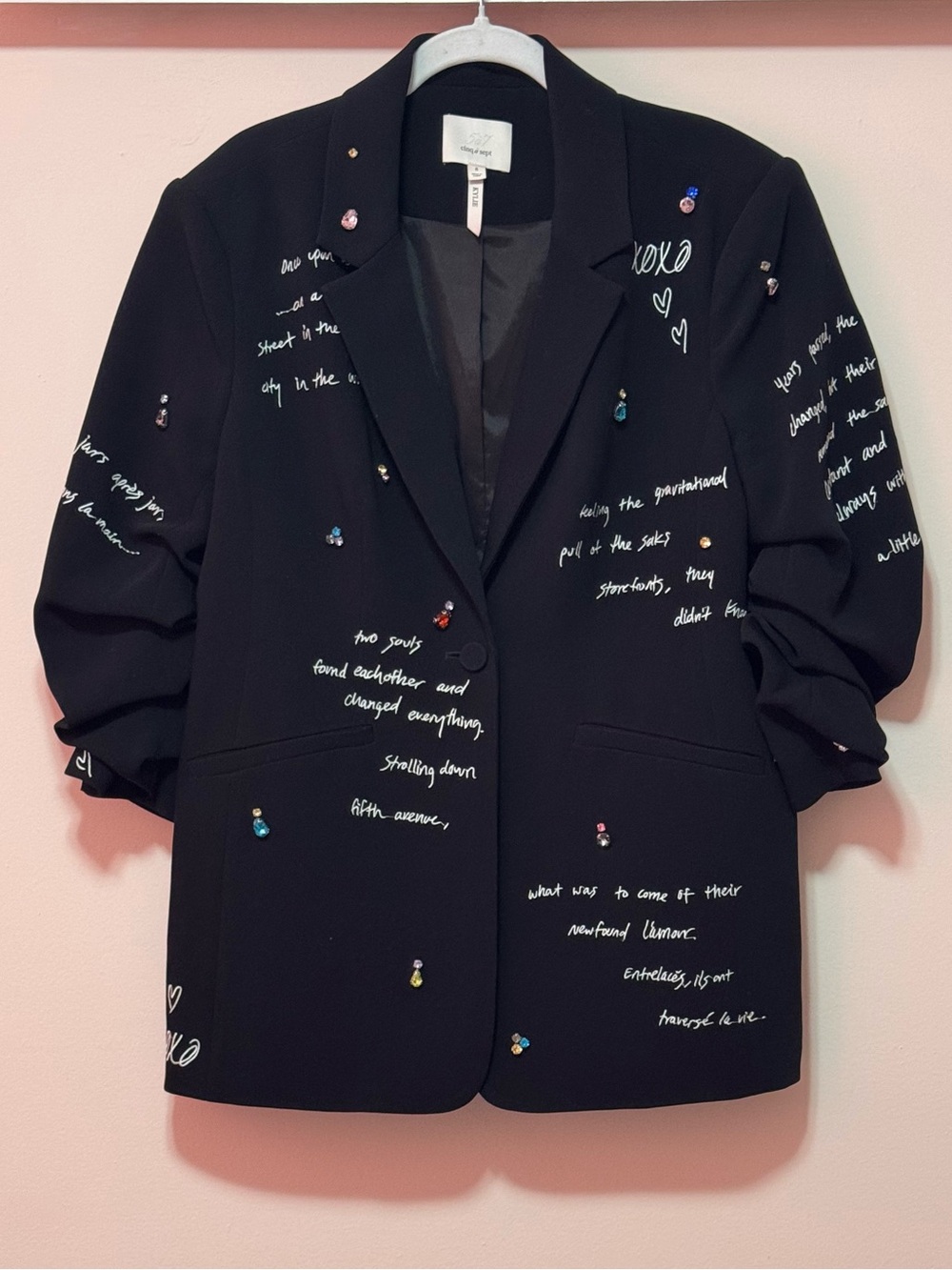 Cinq a Sept Black Loveletter Kylie Jewel Blazer